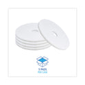 Boardwalk Polishing Floor Pads, 17" Diameter, White, 5/Carton (4017WHI)