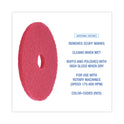 Boardwalk Buffing Floor Pads, 17" Diameter, Red, 5/Carton (4017RED)