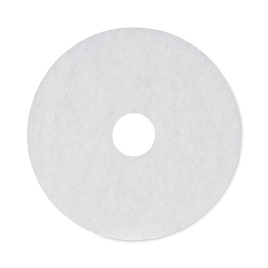 Boardwalk Polishing Floor Pads, 16" Diameter, White, 5/Carton (4016WHI)