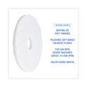 Boardwalk Polishing Floor Pads, 15" Diameter, White, 5/Carton (4015WHI)