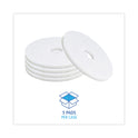 Boardwalk Polishing Floor Pads, 15" Diameter, White, 5/Carton (4015WHI)