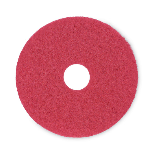 Boardwalk Buffing Floor Pads, 15" Diameter, Red, 5/Carton (4015RED)