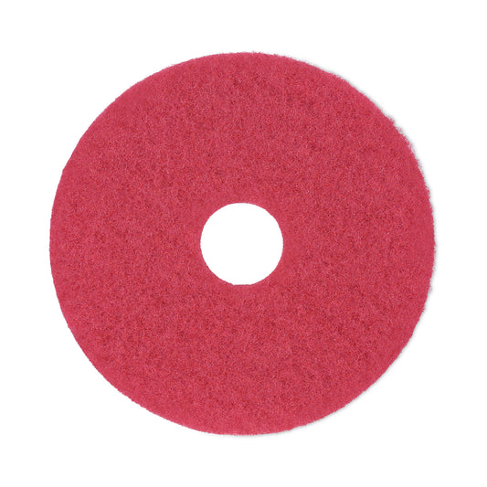 Boardwalk Buffing Floor Pads, 14" Diameter, Red, 5/Carton (4014RED)