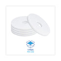 Boardwalk Polishing Floor Pads, 13" Diameter, White, 5/Carton (4013WHI)