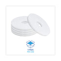 Boardwalk Polishing Floor Pads, 12" Diameter, White, 5/Carton (4012WHI)