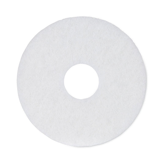 Boardwalk Polishing Floor Pads, 12" Diameter, White, 5/Carton (4012WHI)