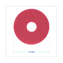 Boardwalk Buffing Floor Pads, 12" Diameter, Red, 5/Carton (4012RED)