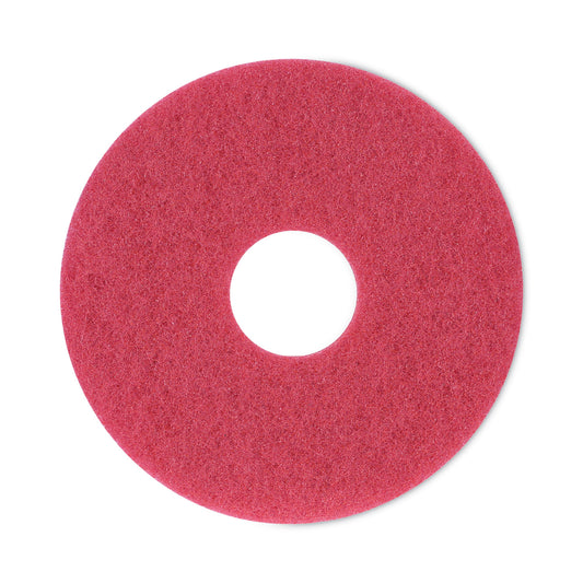 Boardwalk Buffing Floor Pads, 12" Diameter, Red, 5/Carton (4012RED)