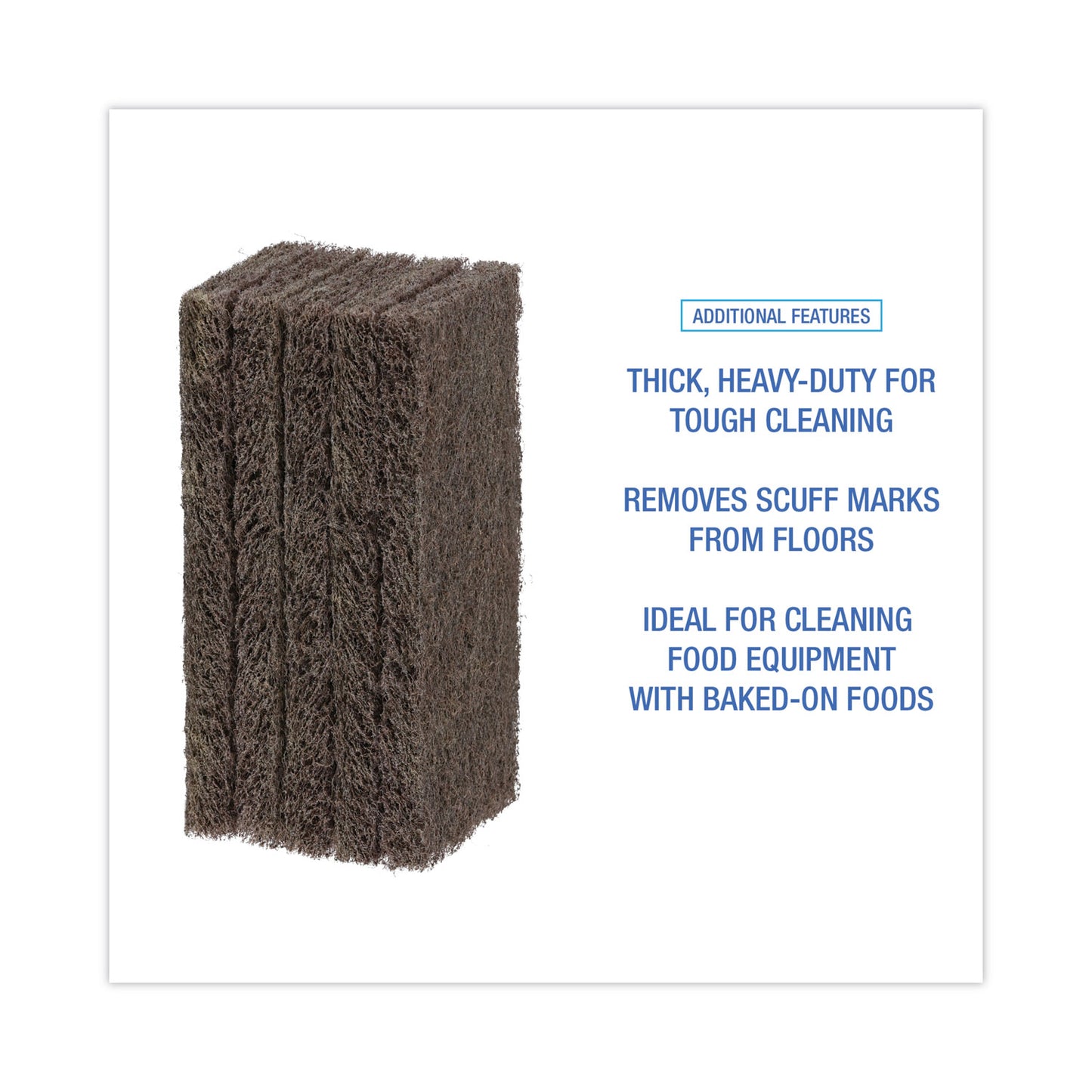 Boardwalk Heavy-Duty Scour Pad, 4.63 x 10, Brown, 20/Carton (403)