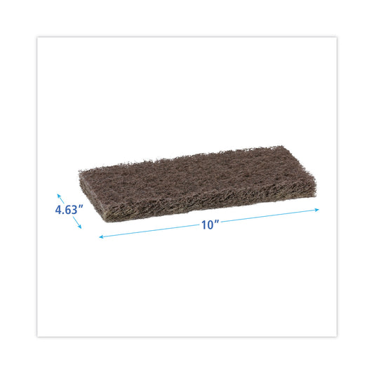 Boardwalk Heavy-Duty Scour Pad, 4.63 x 10, Brown, 20/Carton (403)