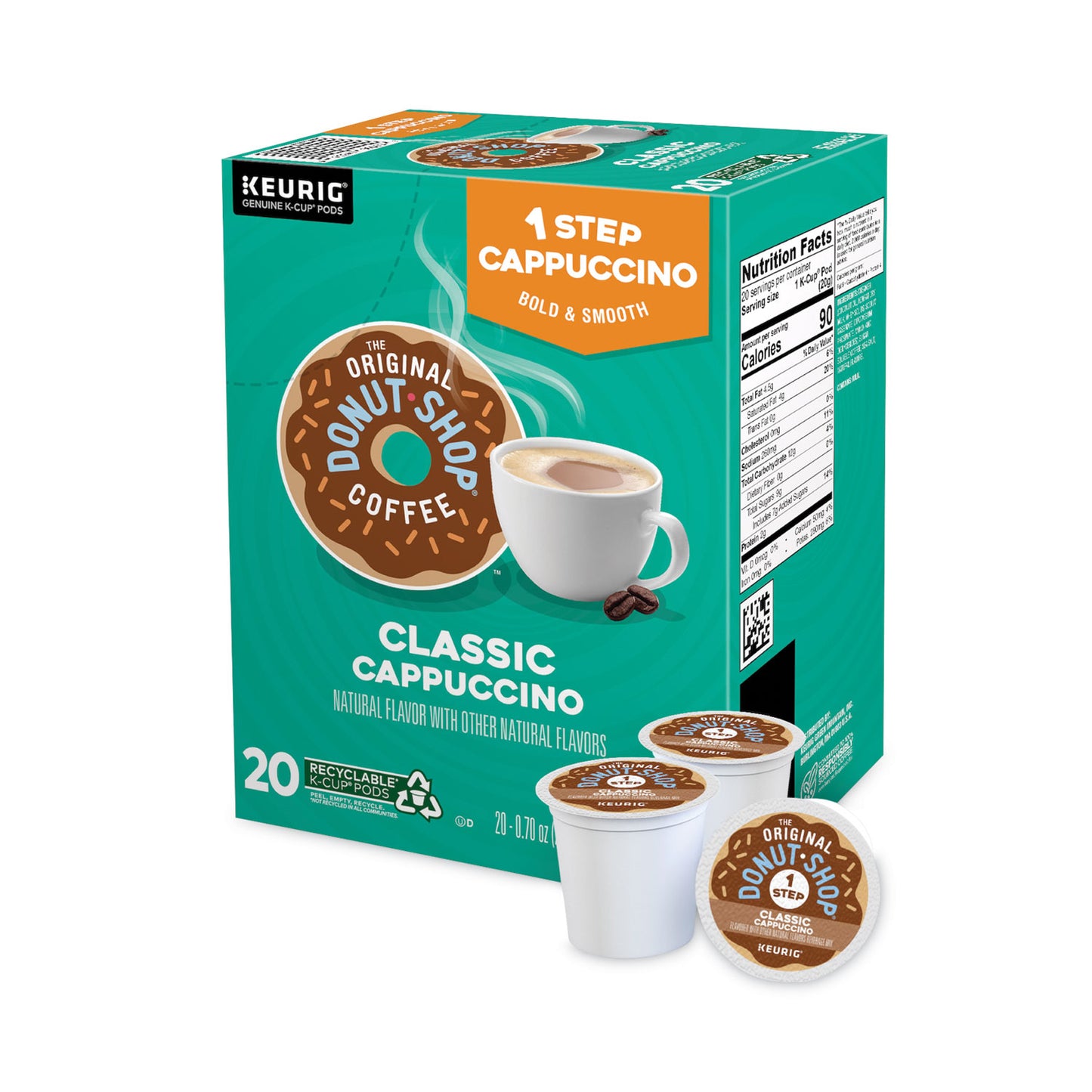 The Original Donut Shop Classic Cappuccino K-Cups, 20/Box (9075)