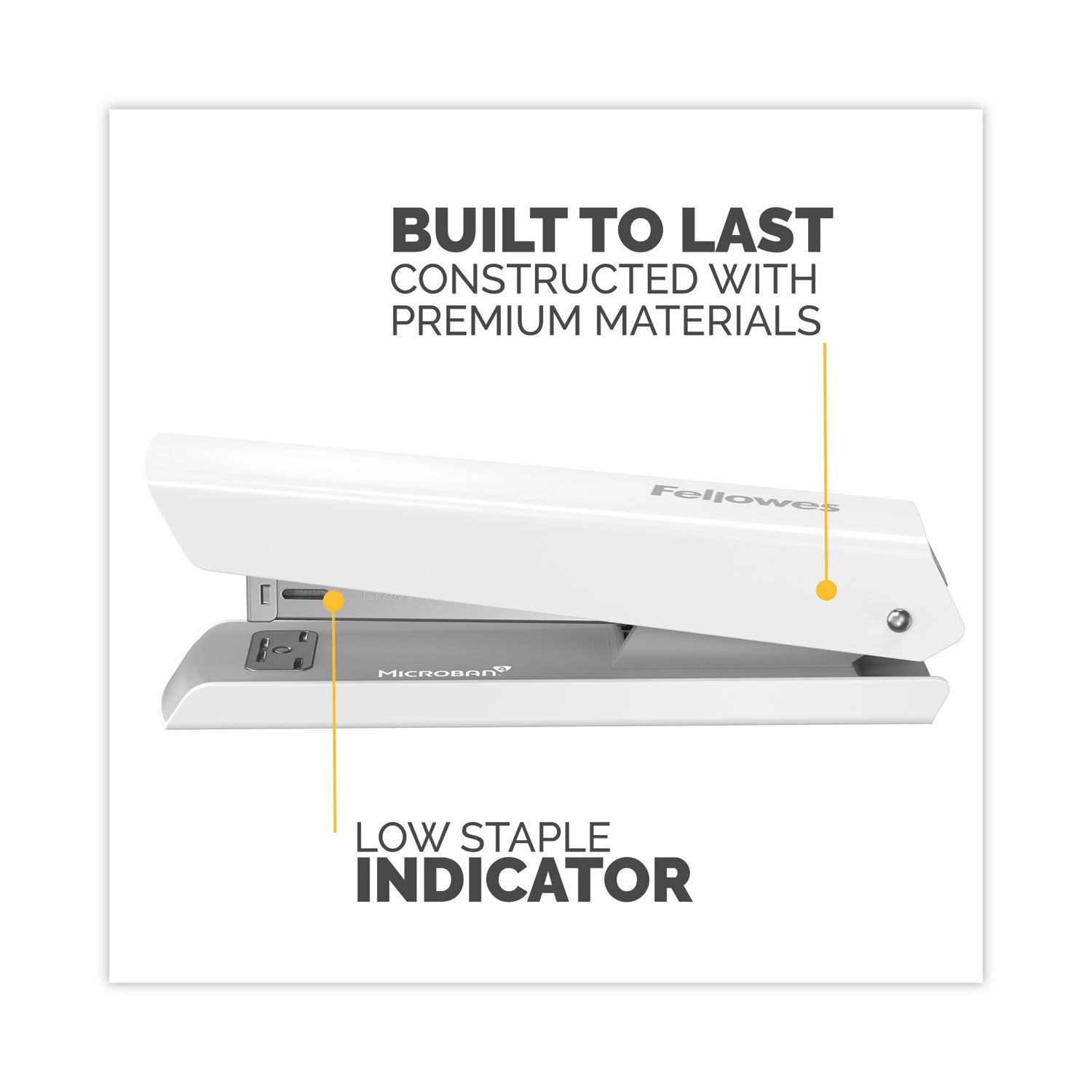 Fellowes LX820 Classic Full Strip Stapler, 20-Sheet Capacity, White (5011401)