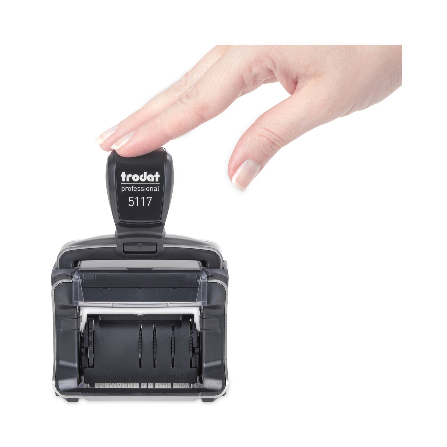 Trodat Professional 12-Message Date Stamp, Self-Inking, 2.25 x 0.38, Black (T5117)