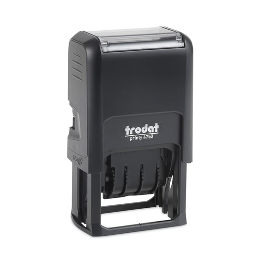 Trodat Printy Economy Date Stamp, Self-Inking, 1.63" x 1", Blue/Red (E4752)