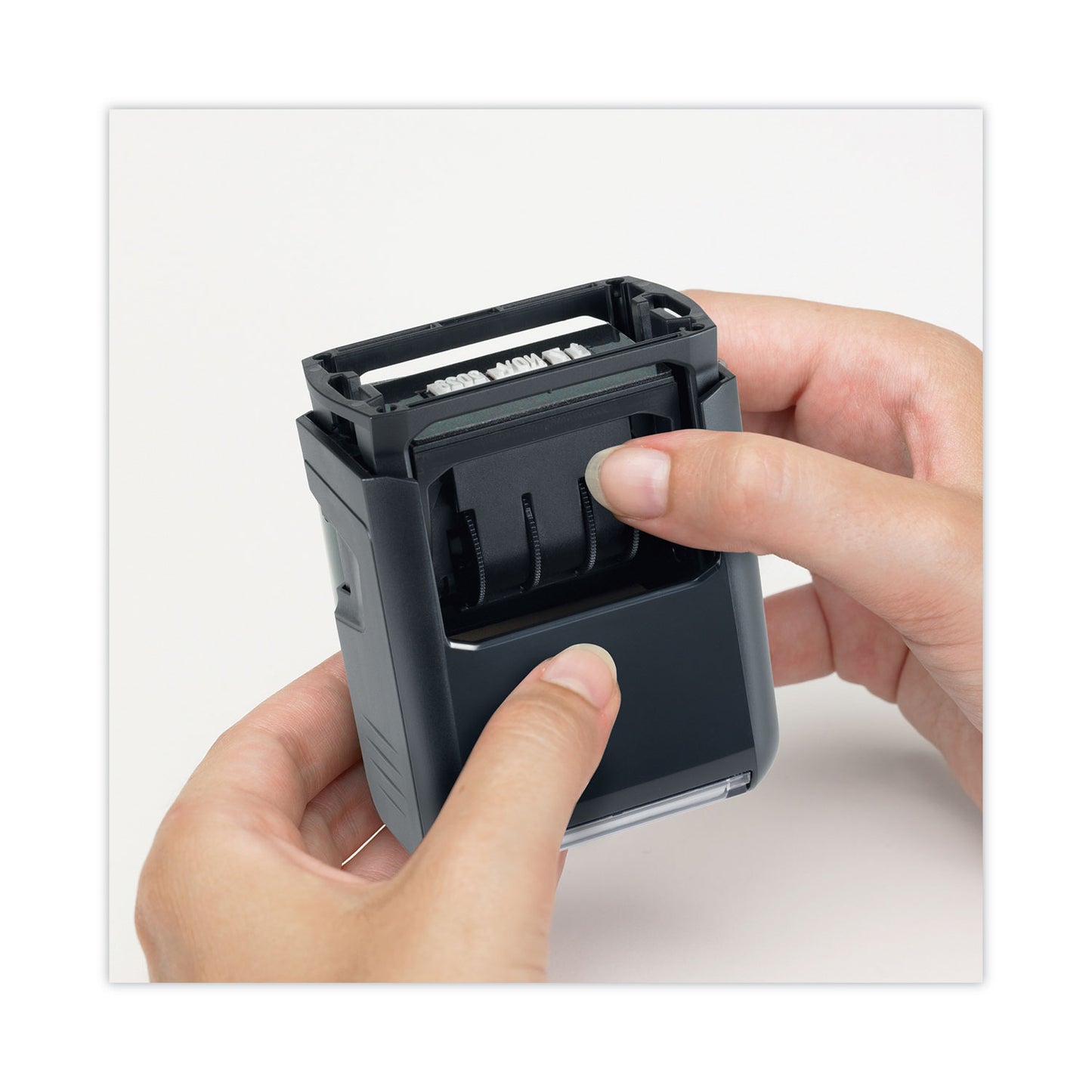 Trodat Printy Economy 5-in-1 Date Stamp, Self-Inking, 1.63" x 1", Blue/Red (E4756)