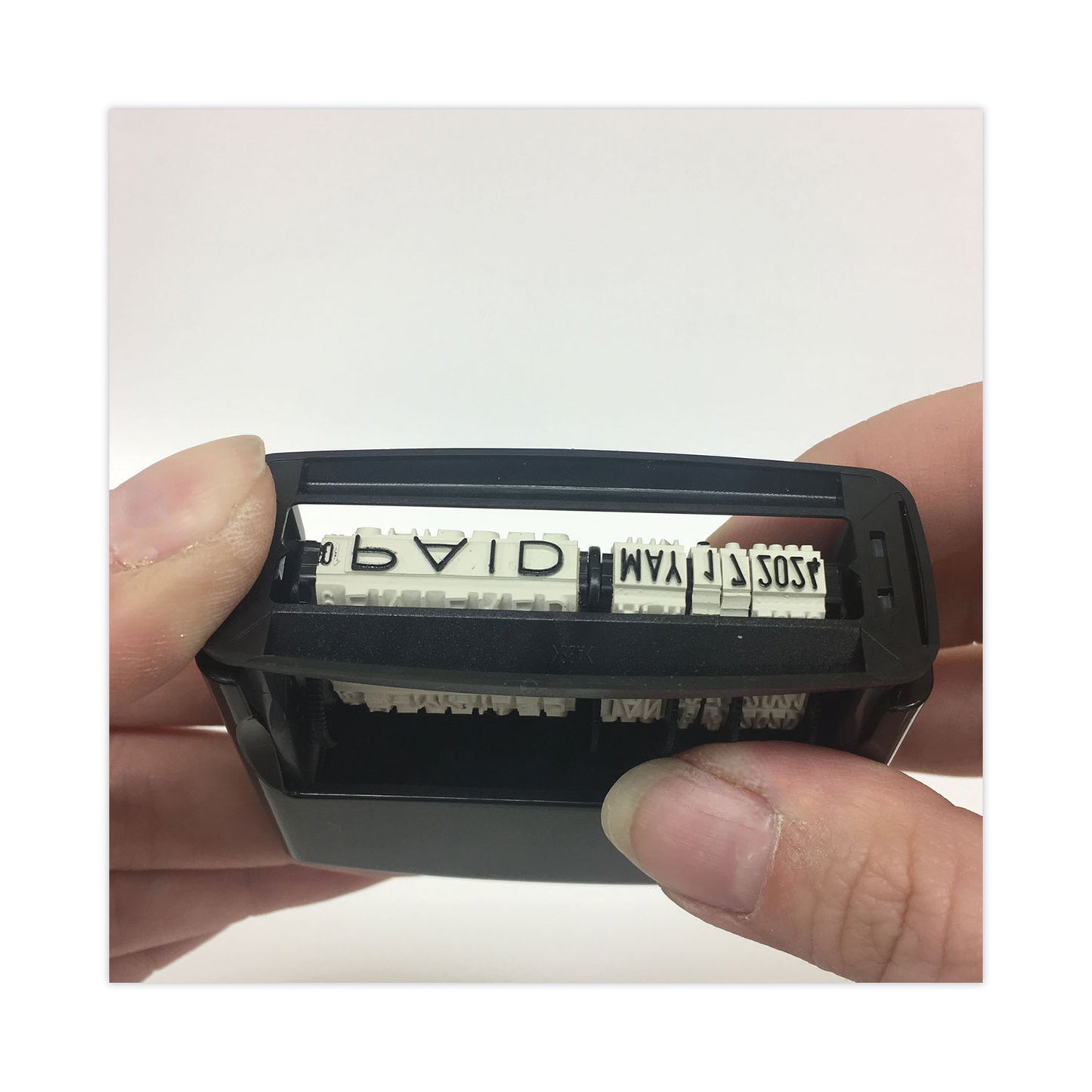 Trodat Printy Economy 12-Message Date Stamp, Self-Inking, 2" x 0.38", Black (E4817)