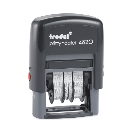 Trodat Printy Economy Date Stamp, Self-Inking, 1.63" x 0.38", Black (E4820)