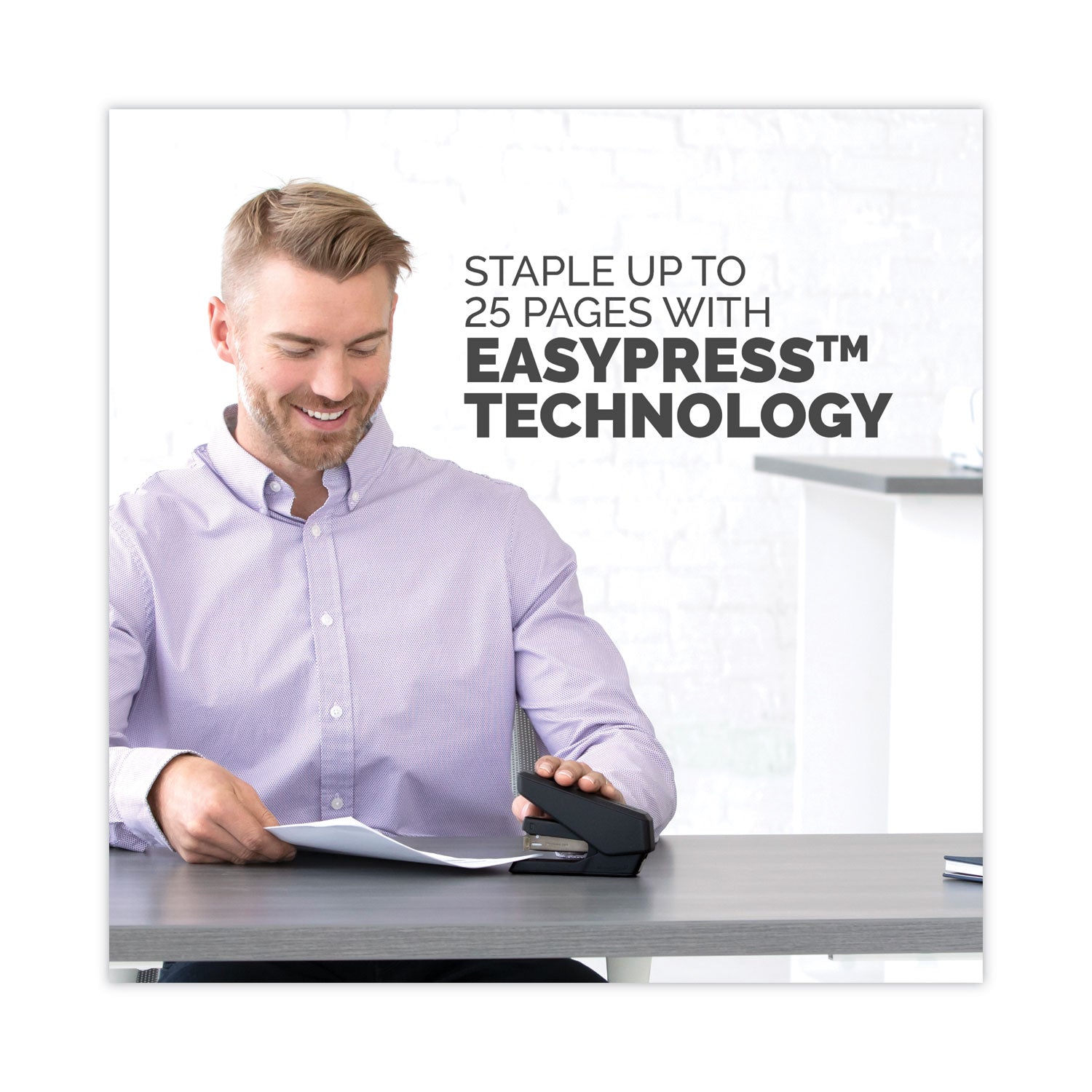 Fellowes LX840 EasyPress Half Strip Stapler, 25-Sheet Capacity, Black (5010601)