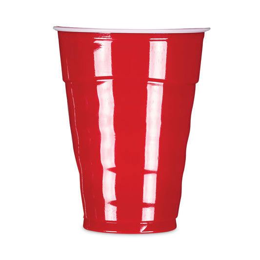 Hefty Easy Grip Disposable Plastic Party Cups, 9 oz, Red, 50/Pack, 12 Packs/Carton (C20950CT)