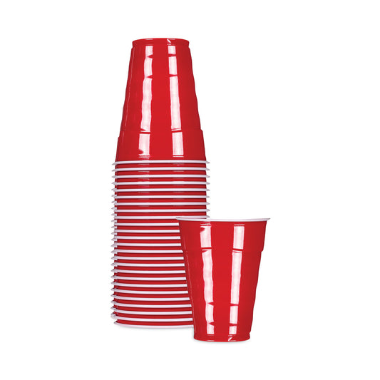 Hefty Easy Grip Disposable Plastic Party Cups, 9 oz, Red, 50/Pack (C20950)