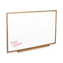 Universal Deluxe Melamine Dry Erase Board, 48 x 36, Melamine White Surface, Oak Fiberboard Frame (43618)