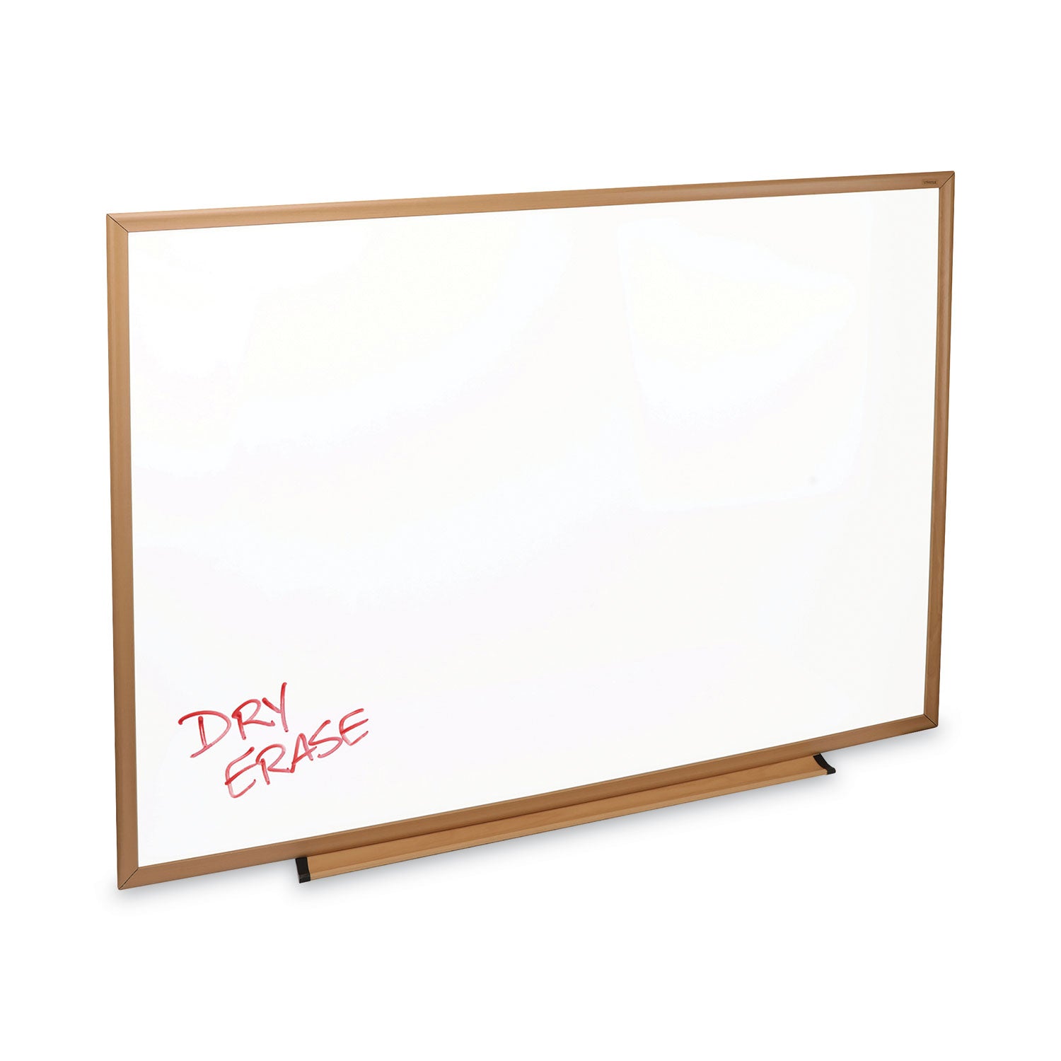 Universal Deluxe Melamine Dry Erase Board, 48 x 36, Melamine White Surface, Oak Fiberboard Frame (43618)