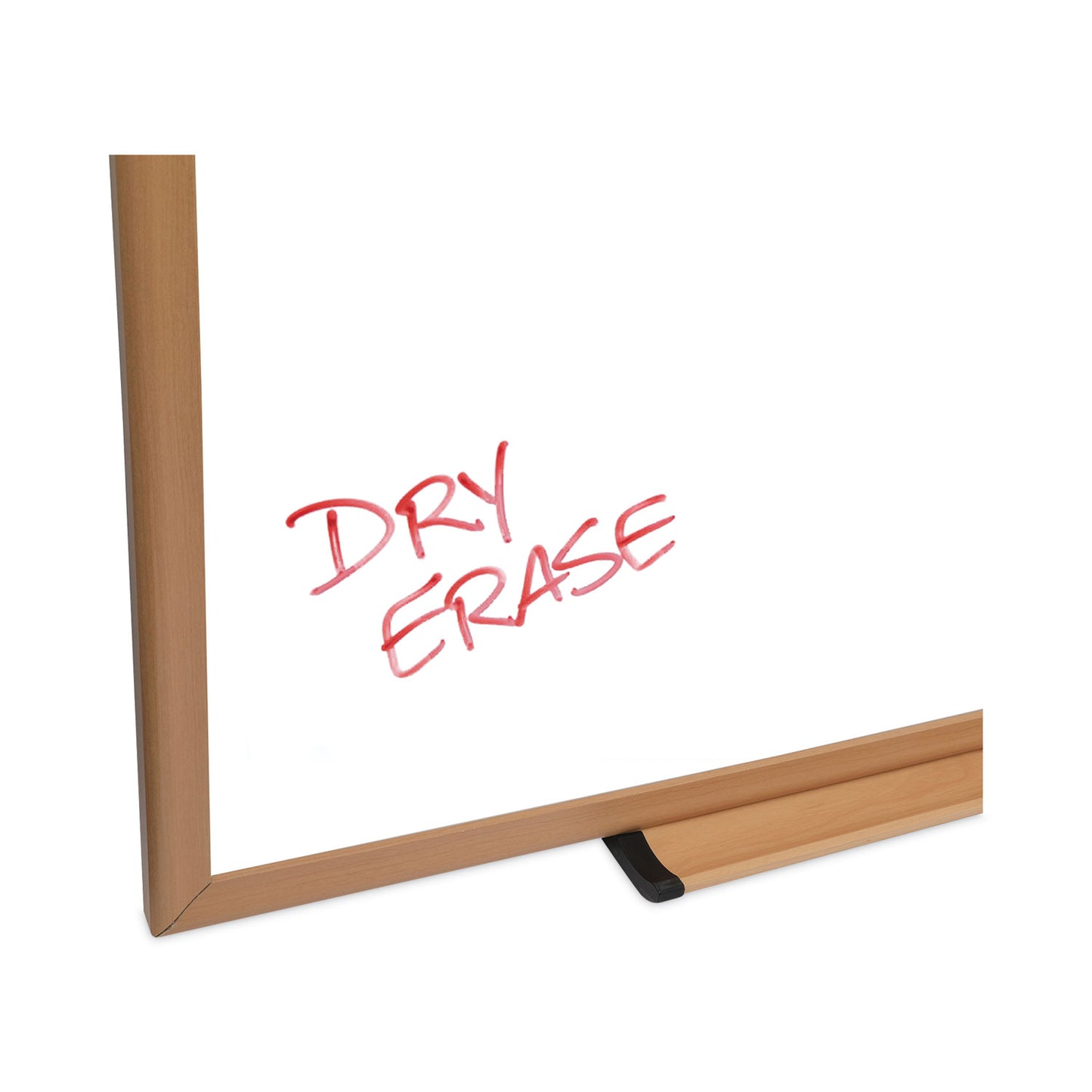 Universal Deluxe Melamine Dry Erase Board, 48 x 36, Melamine White Surface, Oak Fiberboard Frame (43618)