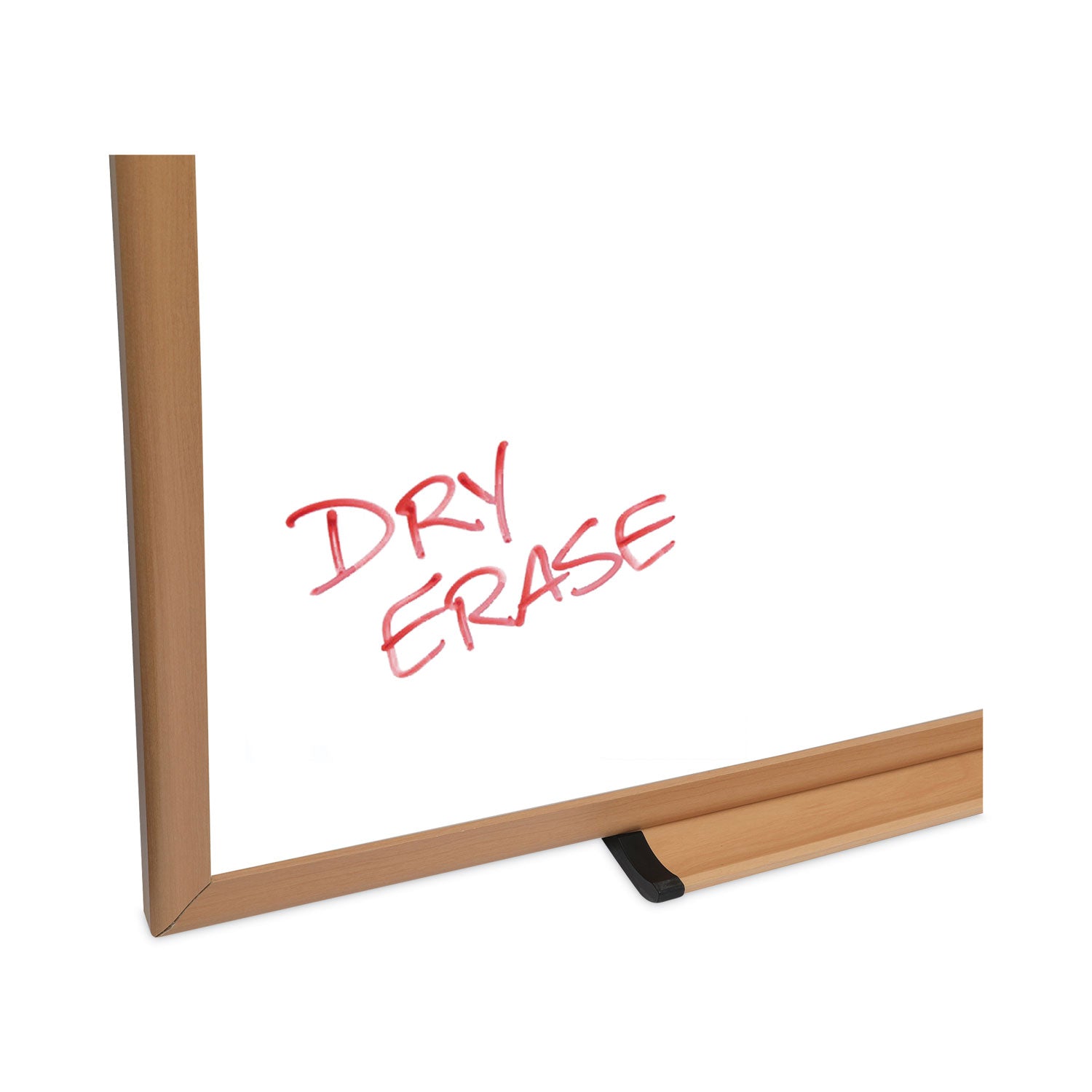 Universal Deluxe Melamine Dry Erase Board, 48 x 36, Melamine White Surface, Oak Fiberboard Frame (43618)
