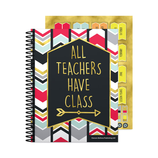 Carson-Dellosa Teacher Planner, Weekly/Monthly, Two-Page Spread (Seven Classes), 11 x 8.5, Multicolor Cover, 2022-2023 (105001)