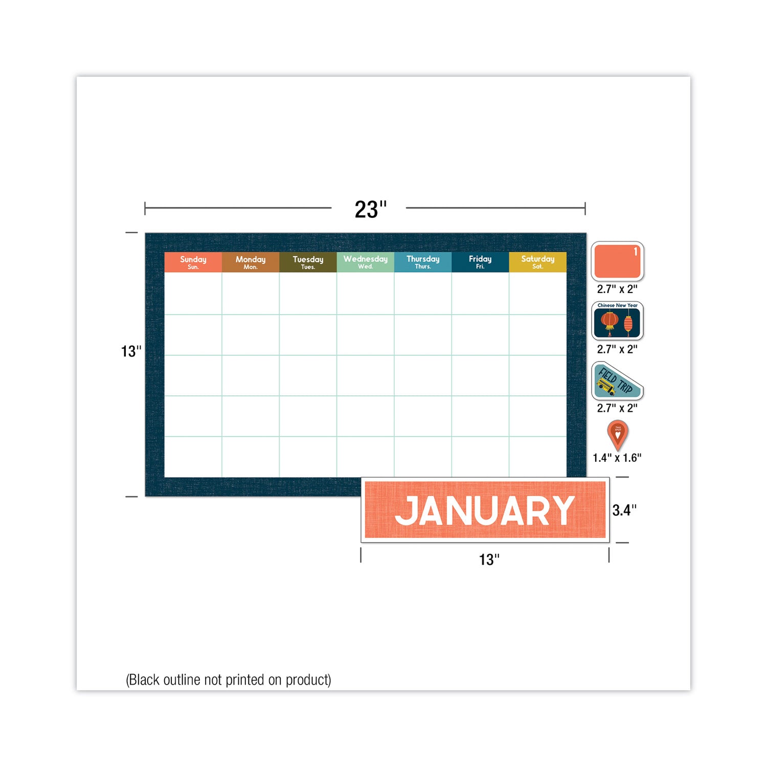 Carson-Dellosa Calendar Bulletin Board Sets, 123-Piece Set, Let's Explore, 23" x 13", Multicolor (110556)