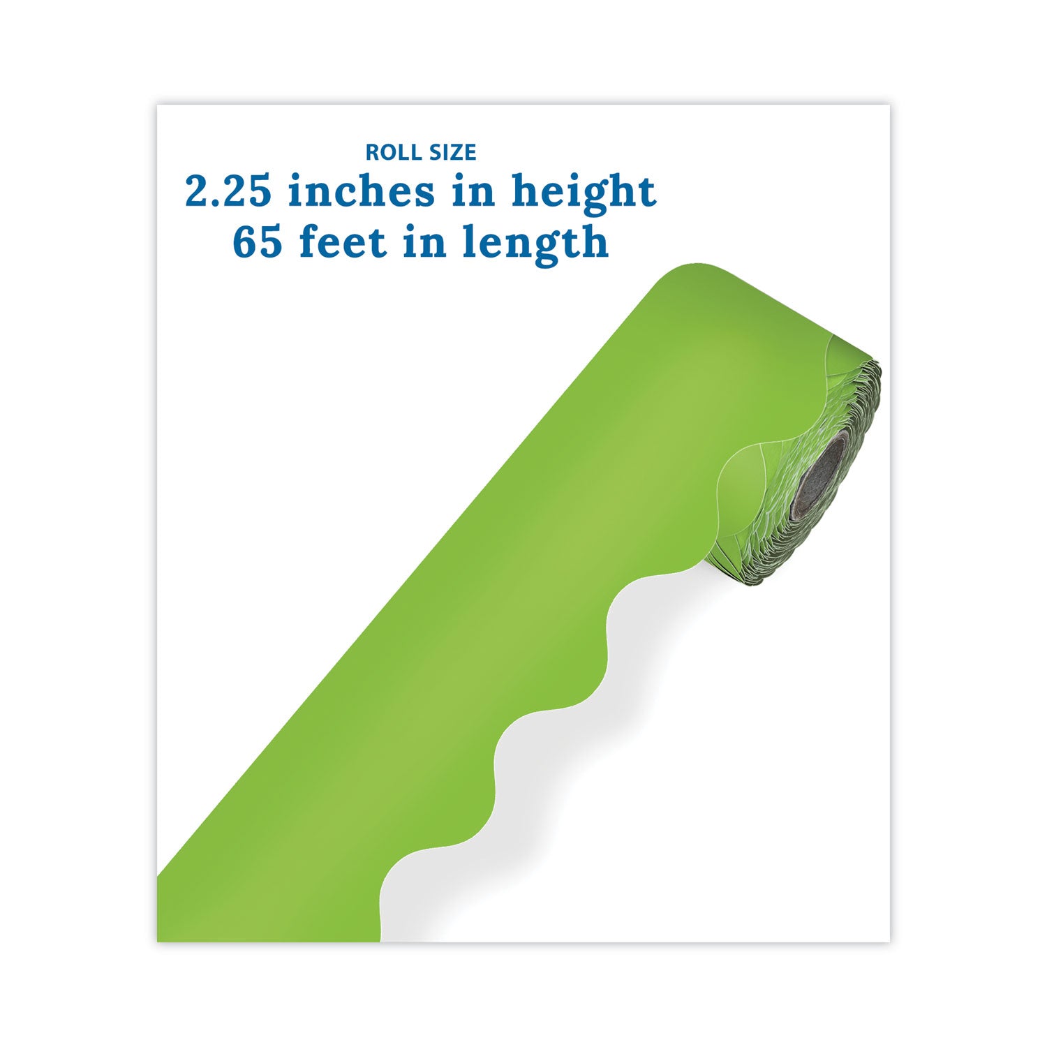 Carson-Dellosa Rolled Borders, Scalloped Border, Back to School, 2.25" x 65 ft, Lime (108468)