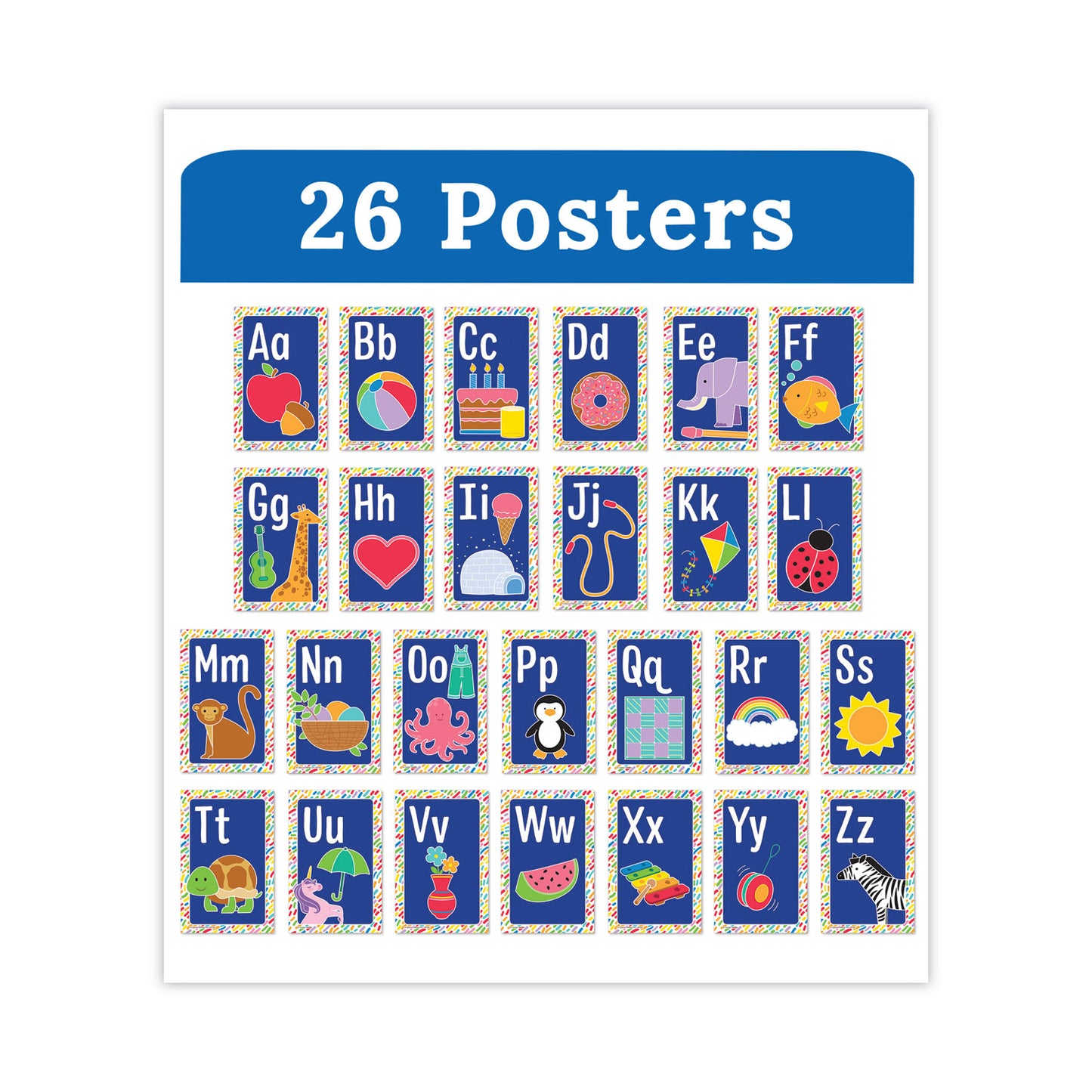 Carson-Dellosa Mini Posters, Alphabet, 26 Mini Posters (106059)