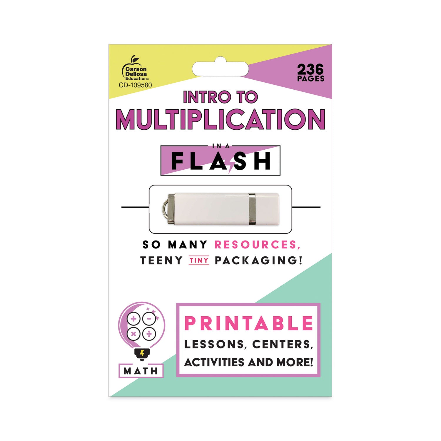 Carson-Dellosa In a Flash USB, Intro to Multiplication, Ages 7-9, 236 Pages (109580)