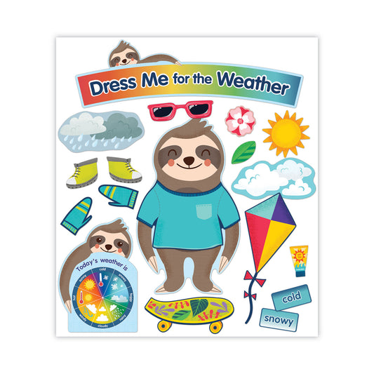 Carson-Dellosa Curriculum Bulletin Board Sets, 54-Piece Set, Dress Me for the Weather, 23.5" x 7.5", Multicolor (110487)