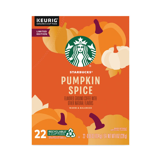 Starbucks Pumpkin Spice Coffee, K-Cups, 22/Box, 4 Boxes/Carton (12412028CT)