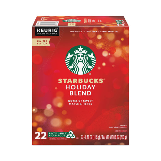 Starbucks Holiday Blend Coffee, K-Cups, 22/Box, 4 Boxes/Carton (12412029CT)