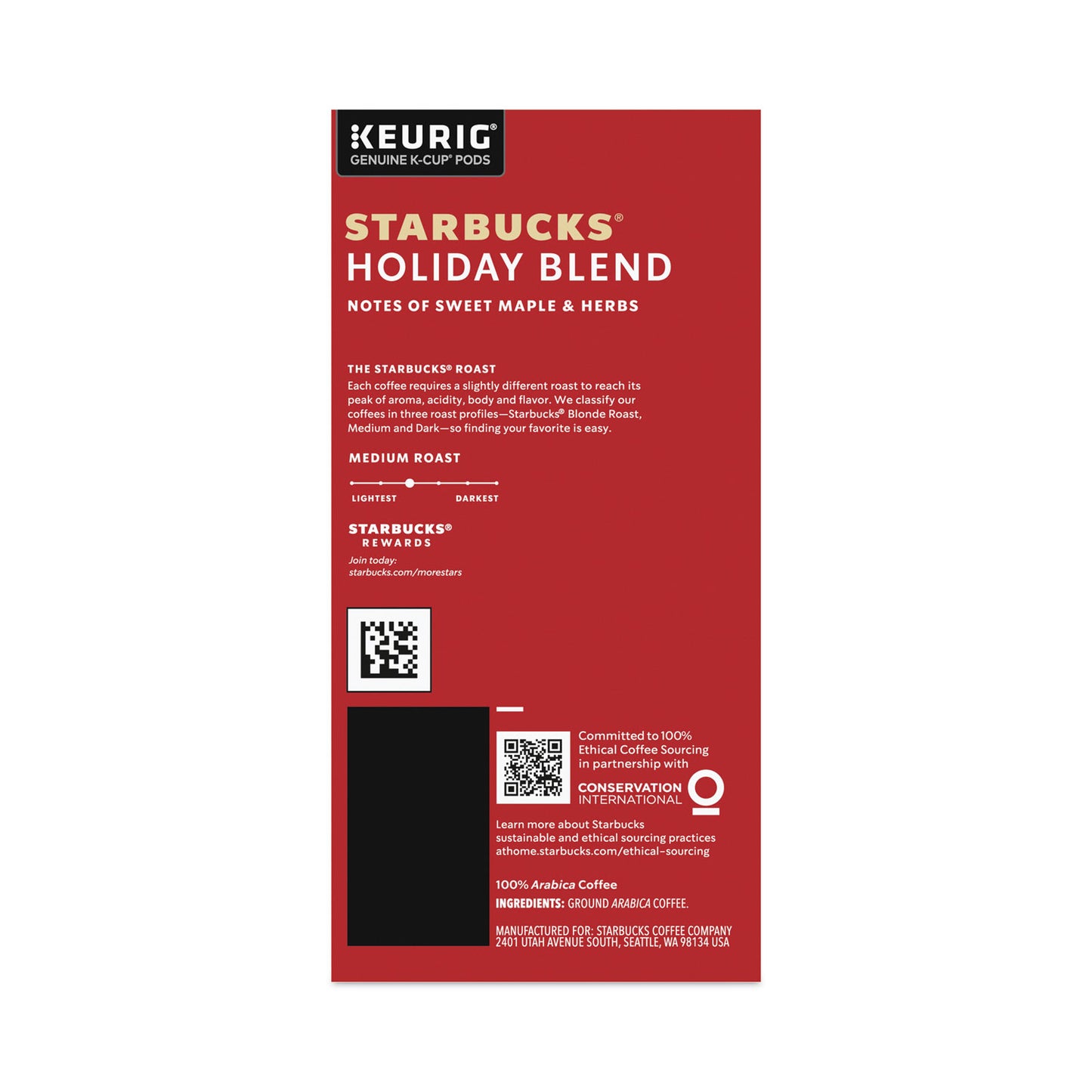 Starbucks Holiday Blend Coffee, K-Cups, 22/Box, 4 Boxes/Carton (12412029CT)