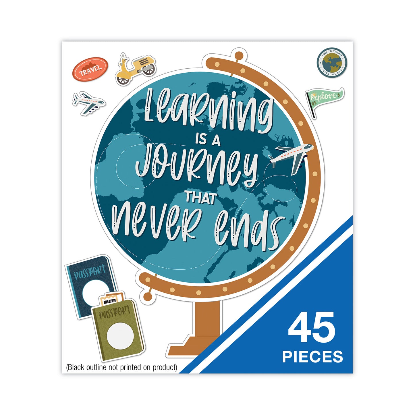 Carson-Dellosa Motivational Bulletin Board Sets, 45-Piece Set, Learning Is a Journey, 30.1" x 24", Multicolor (110555)