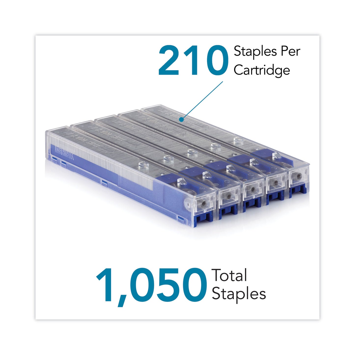 Rapid Staple Cartridge, 0.25" Leg, 0.5" Crown, Steel, 210/Cartridge, 5 Cartridges/Pack, 1,050/Pack (02897)