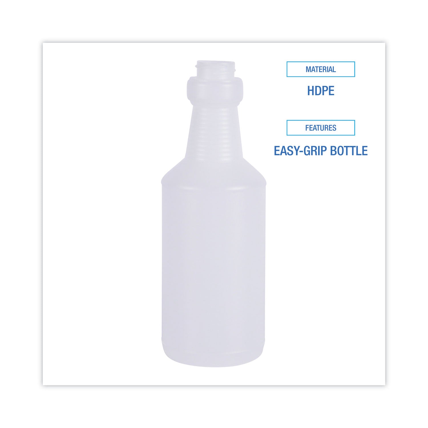 Boardwalk Handi-Hold Spray Bottle, 16 oz, Clear, 24/Carton (00016)