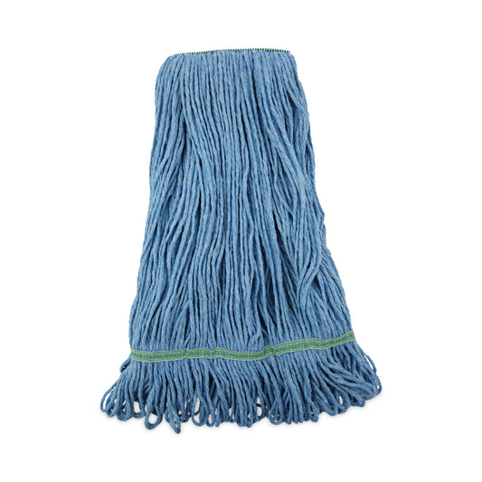 Boardwalk Super Loop Wet Mop Head, Cotton/Synthetic Fiber, 1" Headband, Medium Size, Blue (502BLNB)