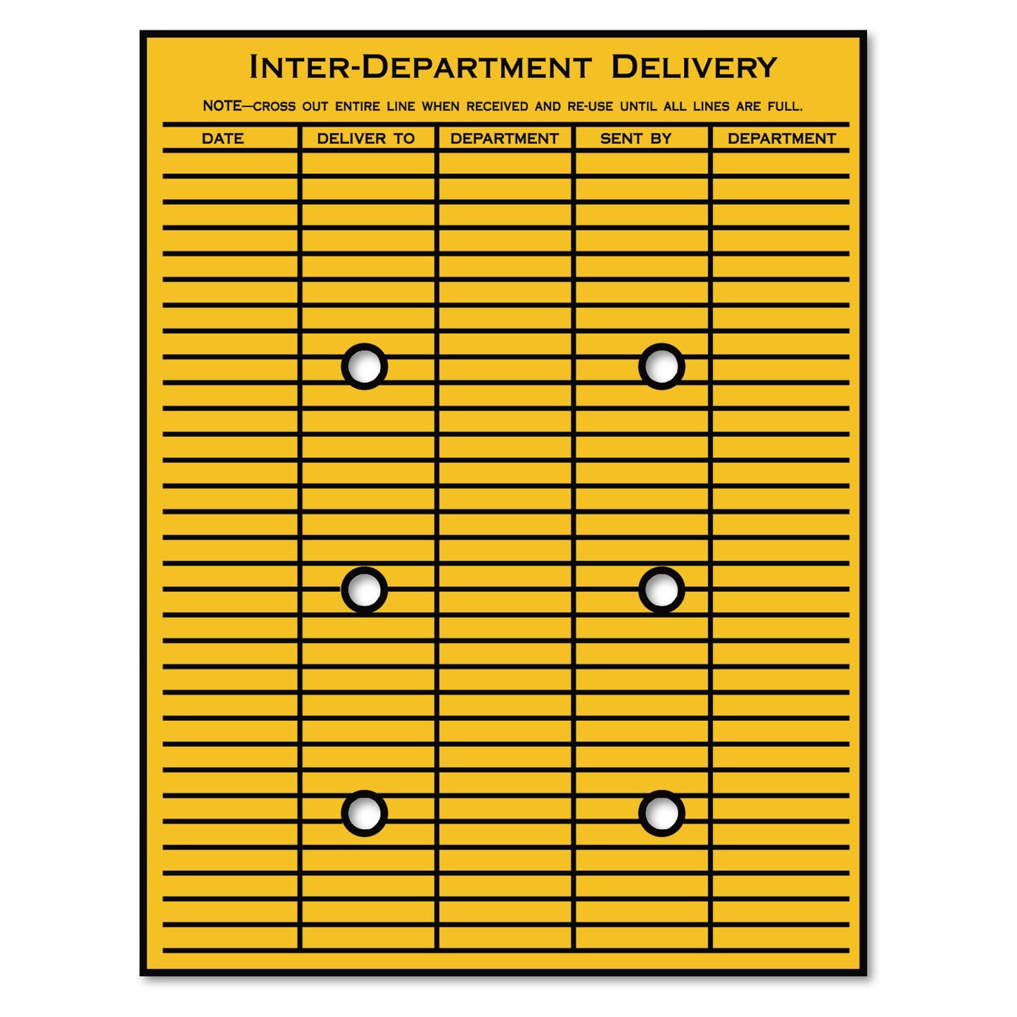 Quality Park Brown Kraft String/Button Interoffice Envelope, #97, Two-Sided Five-Column Format, 52-Entries, 10 x 13, Brown Kraft, 100/CT (63561)