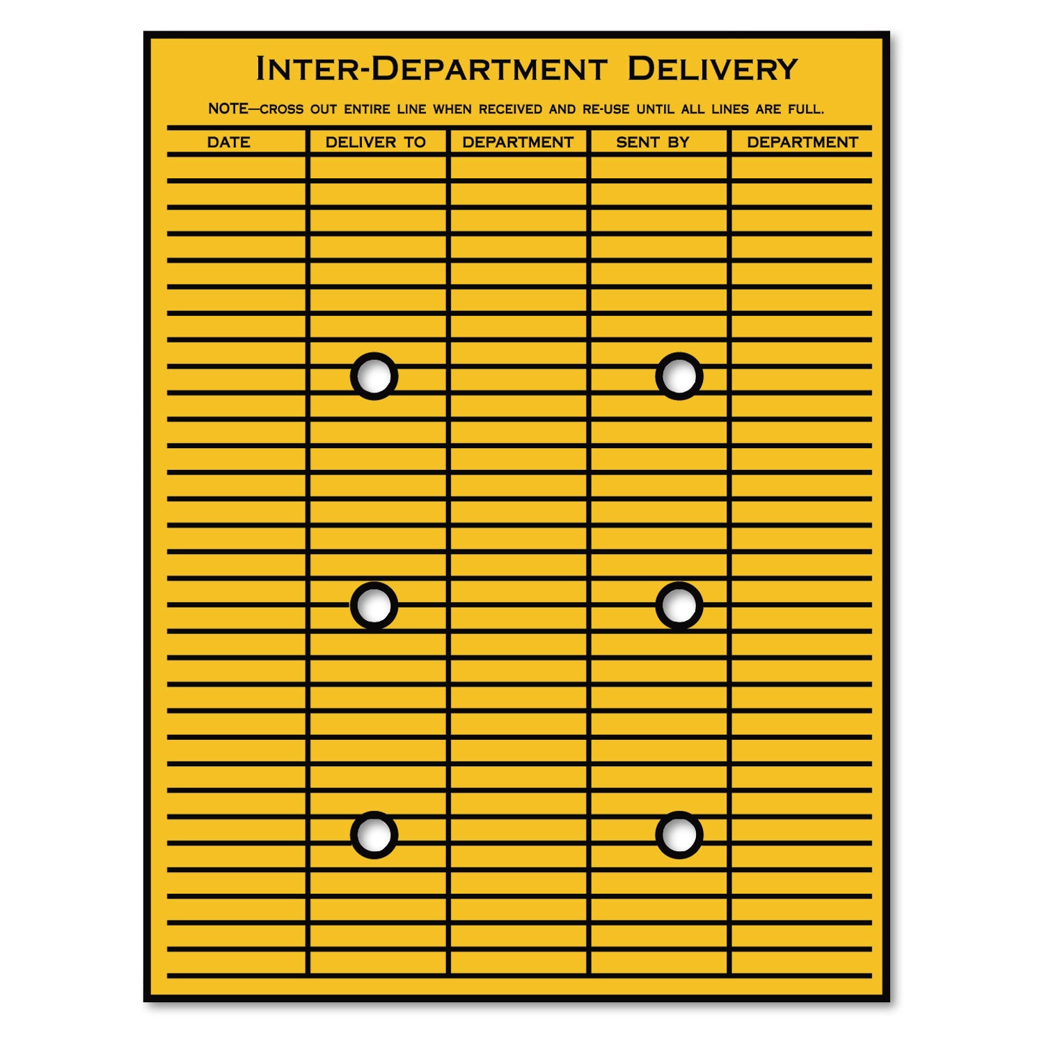 Quality Park Brown Kraft String/Button Interoffice Envelope, #97, Two-Sided Five-Column Format, 52-Entries, 10 x 13, Brown Kraft, 100/CT (63561)