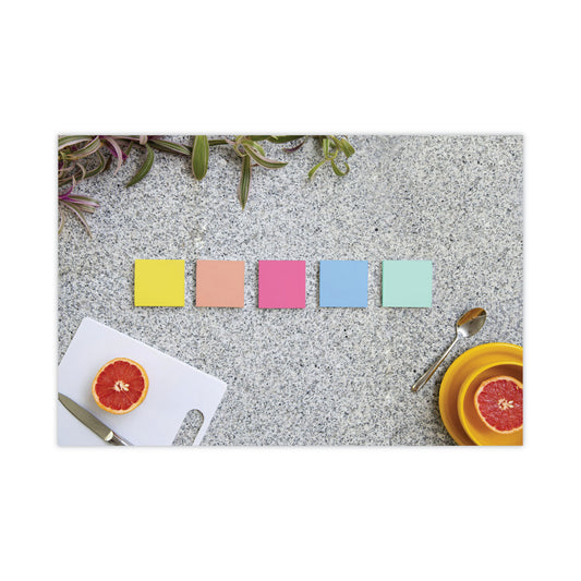 Post-it Note Pads in Summer Joy Collection Colors, 3" x 3", Summer Joy Collection Colors, 90 Sheets/Pad, 12 Pads/Pack (65412SSJOY)