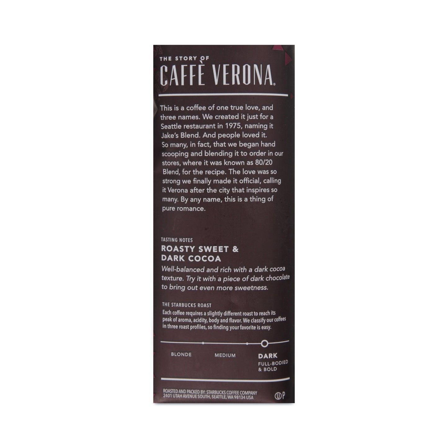 Starbucks Coffee, Caffe Verona, Ground, 1lb Bag (11018131)