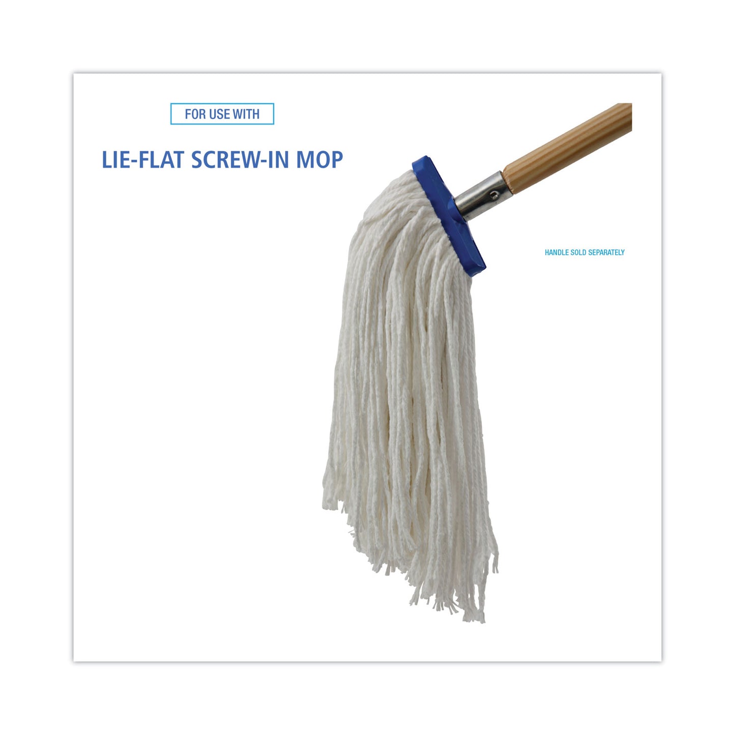 Boardwalk Cut-End Lie-Flat Mop Head, Rayon, 16oz, White, 12/Carton (RM32016)