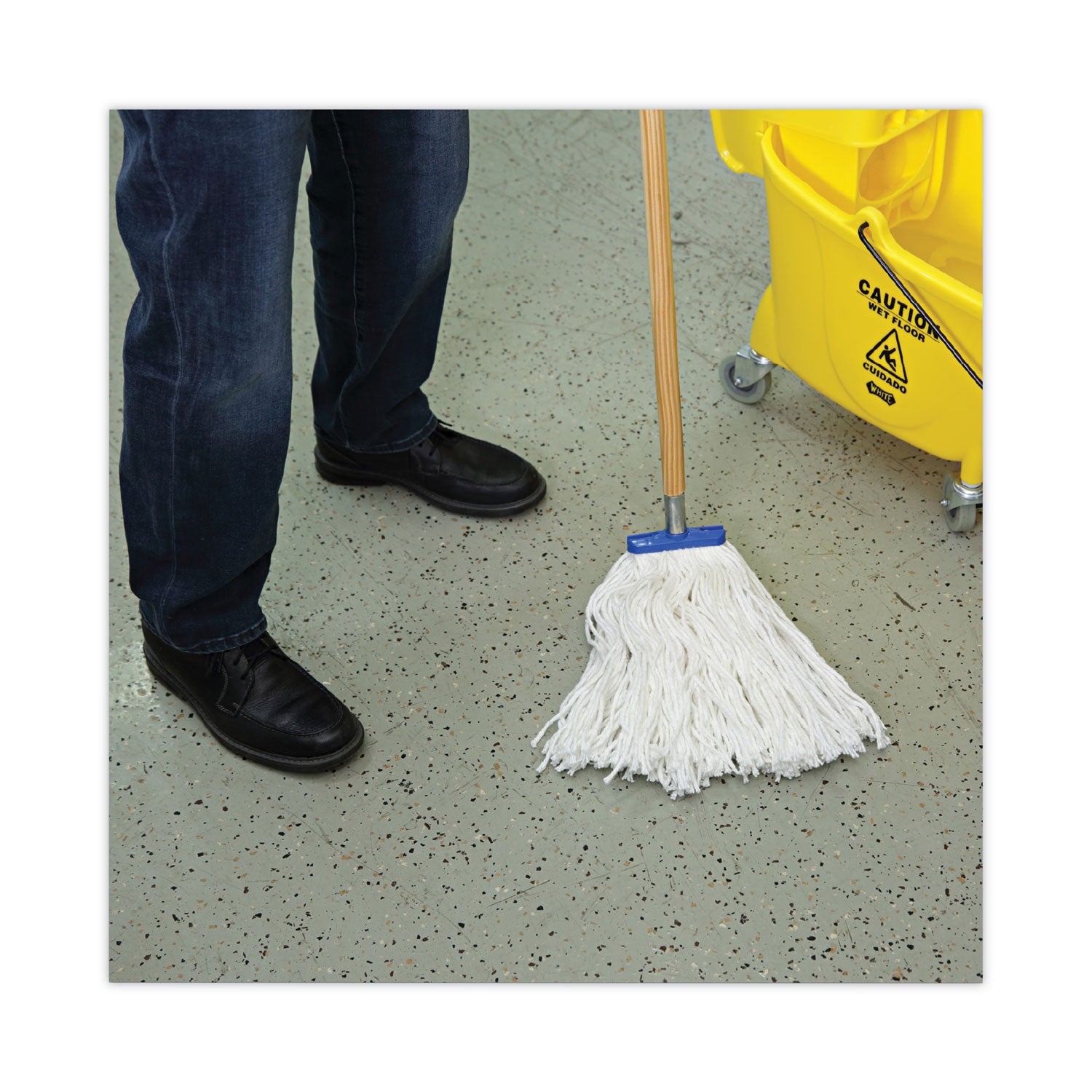 Boardwalk Cut-End Lie-Flat Mop Head, Rayon, 16oz, White, 12/Carton (RM32016)