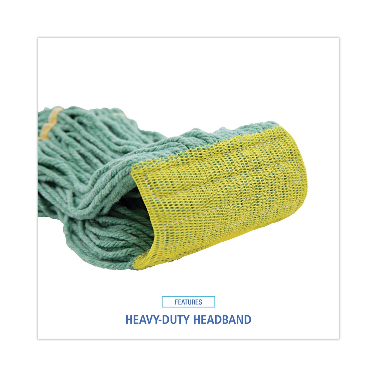 Boardwalk Super Loop Wet Mop Head, Cotton/Synthetic Fiber, 5" Headband, Small Size, Green, 12/Carton (501GN)