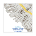 Boardwalk Super Loop Wet Mop Head, Cotton/Synthetic Fiber, 5" Headband, Small Size, White, 12/Carton (501WH)