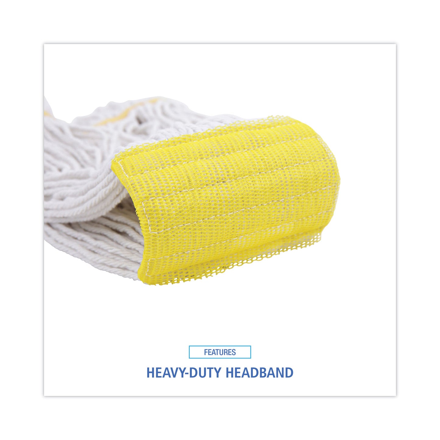 Boardwalk Super Loop Wet Mop Head, Cotton/Synthetic Fiber, 5" Headband, Small Size, White, 12/Carton (501WH)